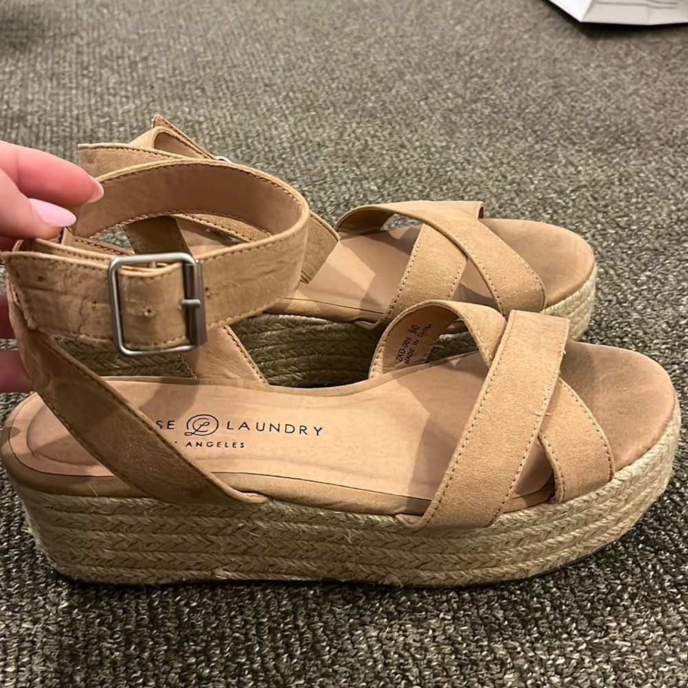 Beige platform shoes